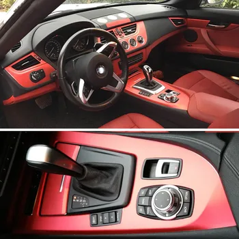 BMW Z4 E89 2009-2016 Interjera Centrālais Vadības Panelis Durvju Rokturis 3D/5D Oglekļa Šķiedras Uzlīmes Uzlīmes Car styling Accessorie
