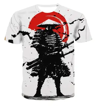 Jauns Japāņu Samuraju 3d Iespiests T-krekls Vīriešu Un Sieviešu Modes O-veida kakla Īsām piedurknēm T-krekls Bērnu Vasaras Harajuku Augšu