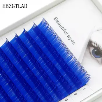 HBZGTLAD Jaunu C/D curl 0.070.1 mm 8/15mm false lashes Royal blue skropstu atsevišķas krāsas Mākslīgās skropstas apjoms, skropstu pieaudzēšana