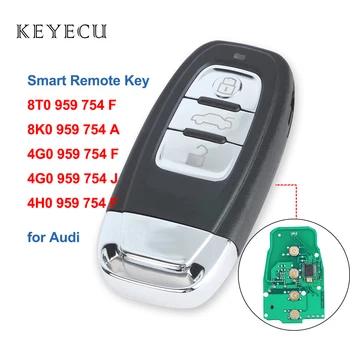 Keyecu Keyless Smart Tālvadības Atslēgu Piekariņu Audi A4 A5 A6L A7 A8 Q5 4G0959754F, 4G0959754J, 8T0959754F, 4H0959754F, 8K0959754A