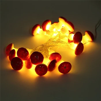 3M 20 LED Sēņu String Gaismas Lampa ar Akumulatoru Kastes Iekštelpu Puse Mājas Dekors Cute Sēņu Lampas Pasaku Mājas Vadu Bērniem Dāvanu