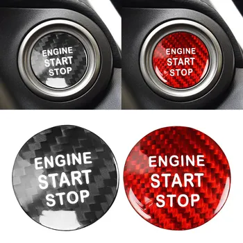 Oglekļa šķiedras ABS Auto Dzinēja Start Stop Pogu, Aizdedzes Slēdzi, Vāka Uzlīme Par LEXUS IS250 IS350 2006-2013 Melna/Sarkana