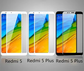 Par Xiaomi Redmi 5 Plus stikla ekrāna aizsargs pilnībā segtu baltā un melnā aizsargātu filmu xiaomi Redmi 5. Piezīme Pro rūdīts stikls