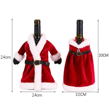 Ziemassvētku Vīna Pudeles Vāciņu Priecīgus Ziemassvētku Dekori Mājās Ir 2021. Navidad Noel Ziemassvētku Rotājumi Ziemassvētku Dāvanu Laimīgu Jauno Gadu 2022