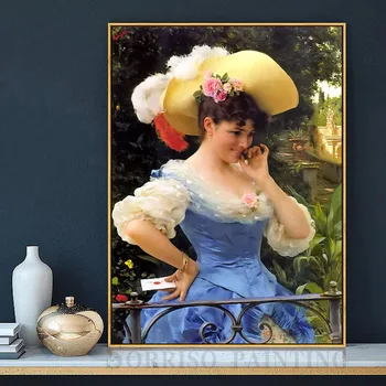 Eiropas Klasiskā Meitene Sieviete Lady Audekls, Eļļas Glezna Sienas Mākslas Izdrukas, Plakāti Gaitenis Bildes Dzīvojamā Istaba Mājās Ēdamistabas Dekori