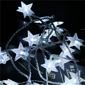 Sniegpārslas lampas led mazu laternu string gaismas visā Debesīm Zvaigzne, Ziemassvētku rotājumi kulonu mājas istabā romantisku star