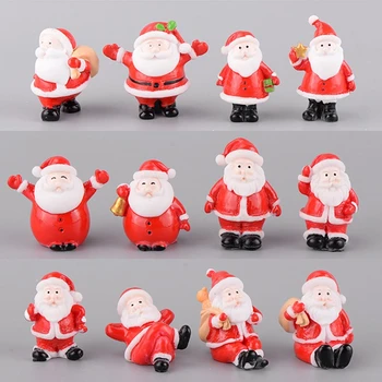 1gb Sveķu Ziemassvētku Santa Claus Apdare, Koka Sniegavīrs Ragavas Lelle Mikro Ainavu DIY Akvāriju Dārza Mājas Rotājumu Bērniem Dāvanu