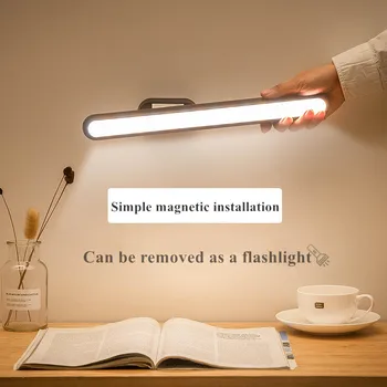 NICLUX Magnētiskā Galda Lampa Karājas Wireless Touch LED Galda Lampa Mājās Kabineta Studiju galda Lampas Bezpakāpju Dimming USB Nakts Gaisma