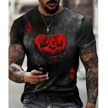 Vīriešu apkalpes kakla T-krekls, 3D iespiesti krekls, osmanto dizains, īsām piedurknēm, brīvi, pilsētas modes, liela 6xl, 2021
