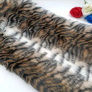 Tiger modelis 2cm plīša mākslīgās kažokādas audums, mākslīgā kažokāda darbības apģērbu mākslīgās kažokādas audums raibs