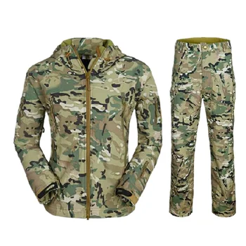 TAD jaka vīriešiem Ūdensnecaurlaidīga jaka un bikses Rāvējslēdzēju Vējjaka (Multicam TAN PELĒKĀ BK ACU OD) ziemas jaka