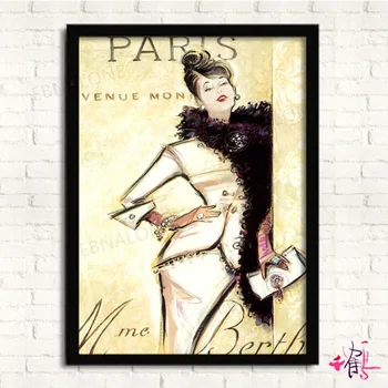 Modes Eiropas Amerikāņu Stila Paris Sieviete Kanvas Glezna, Eļļa, Apģērbu Veikals, Studio Sienas Plakātu Sienas Ziemeļvalstu Apdares Mājās