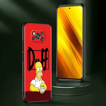 Par Xiaomi Poco X3 NFC M3 Pro F3 Pocophone F1 Gadījumā Redmi Piezīme 9S 9 8 Luksusa Cover Black Soft Shell Coque Smieklīgi Homer J. Simpson