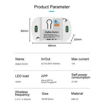 ZigBee ZBMINI Smart Switch Balss Kontroles Grafiku Gaismas Slēdzi Modulis DIY Smart Home Alexa eWelink SmartThings App 10.A Karstā