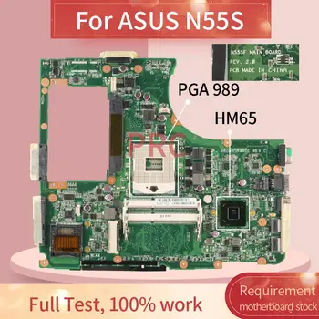 N55SF Par ASUS N55S N55SL N55SF Grāmatiņa Mainboard DA0NJ5MB8C0 HM65 PGA 989 DDR3 Klēpjdators mātesplatē