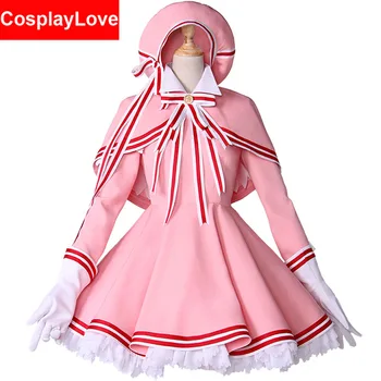 Cardcaptor Sakura: Notīrīt Karti, Sakura Kinomoto Rozā Kleita Cosplay Kostīmu Custom-made Ziemassvētku CosplayLove