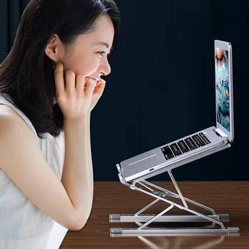 KKXA N8 Regulējams Klēpjdatoru Statīvu Alumīnija, par Macbook Air, Pro PC Tablet Notebook Stand Galda Dzesēšanas Spilventiņu Salokāms Portatīvo datoru Turētājs
