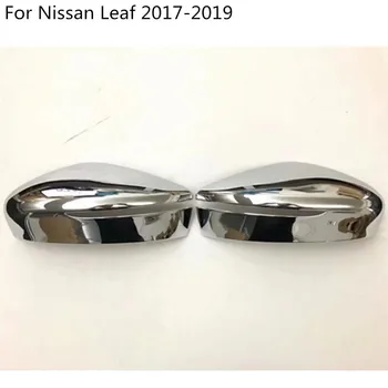 Automašīnu Atpakaļskata ABS Chrome Atpakaļskata Sānu Durvīm Spoguļi Cover Stick Melns Rāmis 2gab Par Nissan Leaf 2017 2018 2019 2020