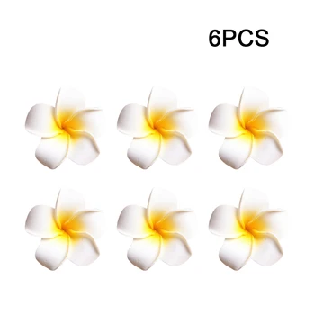 6Pcs/Komplekts Sievietēm Plumeria Ziedu Matu spraudes Piederumu Barrette Havaju Kāzu svinības, Kāzu Tiara Matu Klipu Cepures