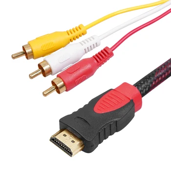HDMI-saderīgam ar RCA Pārveidotāja Savienotāju 1,5 m, Audio Video Kabelis Vadu, Stiepli, Adapteris, Video, Audio Kabelis, AV Vadu Līnijas Konvertētājs