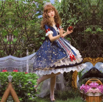 Kawaii meitene gothic lolita op Salds princese lolita kleita vintage mežģīnes bowknot laukumā apkakli, augstu vidukļa jaciņa viktorijas kleita