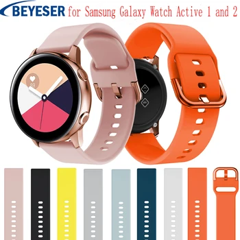 20mm silikona watchbands Samsung Galaxy Skatīties Active 2 40 44mm smart sporta siksna Samsung galaxy skatīties 42mm pulksteņu siksniņas