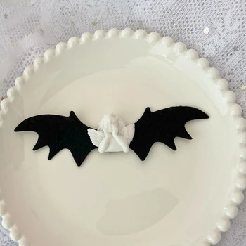 Galvaskausa Bat Matu Spraudes Gothic Duckbill Klipus Halloween Eņģelis Bat Matu Barrettes Lolita Matadatu Radošu Matu Veidošanas Rīks