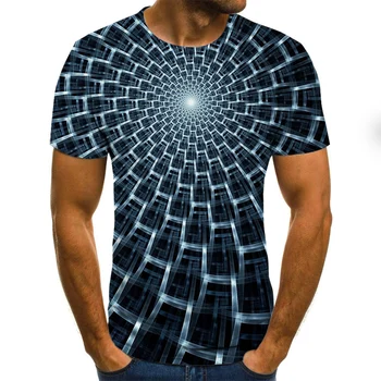 2020 jaunu gadījuma vīriešu T-krekls vasaras modes īsām piedurknēm 3D apaļu kakla topi vizuālo rakstu krekls lielgabarīta vīriešu T-krekls