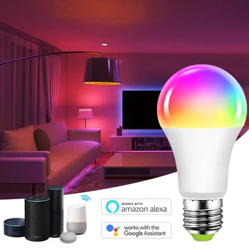 WiFi RGB E27 B22 LED Smart Spuldzes Krāsu Maiņa Lampas, Siri Balss Vadība Alexa Alise Google Home Palīgs Tālvadības Aptumšojami