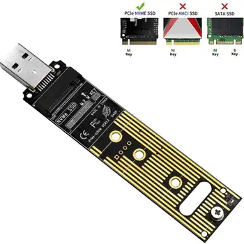 Dual Protokolu M. 2 NVME USB 3.1 SSD Adapteri,M2 SSD diska NGFF Converter Kartes 10Gbps USB3.1 Gen 2 Samsung 970 960/Intel