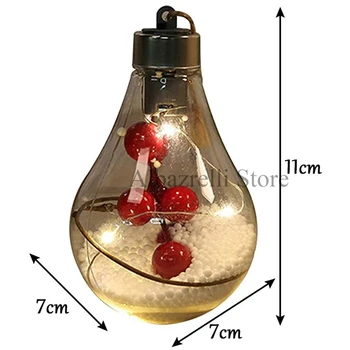 LED Gaismas Caurspīdīgu Plastmasas Lampas, Ziemassvētku Balle Ziemassvētku Rotājumu Ziemassvētku Eglīte Kulons Dāvanu Dārza Āra Apdare