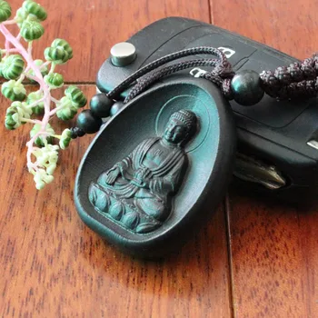 Llaveros Radošas Personības Auto Atslēgu Riņķi Kulons Koka Modes Black Amitabha Buda griešanai Rožkoka Budistu Keychain Turētājs