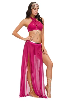 Jaunā Stila Vēdera Deju Tērpu Cepures&Bra&Jostas&Svārki Sexy sievietes Dejo deju apģērba Komplekts bellydance Indijas valkā