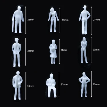 1:75 Mēroga Unpainted Cilvēku, Miniatūra Balts Skaitļi Arhitektūras Modeli, Cilvēka Mēroga ABS Plastmasas Cilvēkiem 300pcs/daudz