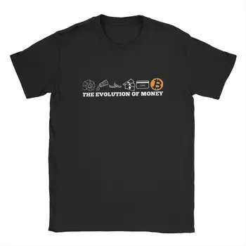 Vīriešu, Sieviešu T-Krekli Naudas Evolūcija Bitcoin Btc Kriptogrāfijas Cryptocurrency Tees Blockchain T Krekls ar Apaļu Kakla Apģērbs