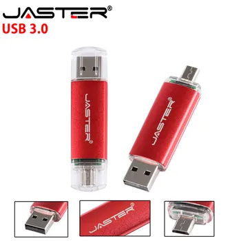 JASTER D101 USB 3.0 Zibatmiņas Diskus, ātrgaitas OTG Pendrive 4GB 8GB 16GB 32GB 64GB, 128GB Dubulto saskarni Pen Drive Android/GAB