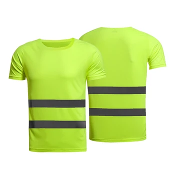 Ir 2021. Vīriešu un Sieviešu Paši Viltus Fluorescējoši Dzeltena Oranža Augstas Redzamības Drošu Darba Gaitas T-krekls