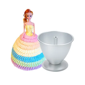 3D Kūka Pelējuma Princese Lelle Meitene Svārki Kūka Pelējuma 8inch Alumīnija Kūka Panna Skārda Cepšanai Kāzu Pomādes Kūka Dekoratīvās Rīki