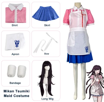 Anime Drēbes Danganronpa Cosplay Rozā Meitene Kleita Mikan Tsumiki Cosplay Kostīmu Meitene Apģērbs Bērniem Pieaugušo Meitenes Kleita Sieviete Kleitas