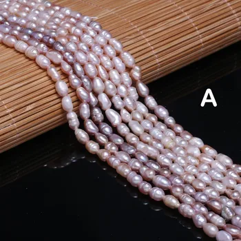 AAA Violeta Perlamutra Pērlītes Dabīgo Saldūdens Pērles, lai Kaklarota, Aproce Rotaslietu izgatavošana DIY Piederumi, 5-6mm