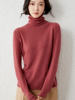 Jauns produkts rudens un ziemas sieviešu topi ar augstu kakla džemperis sieviešu džemperis pure cashmere bāzes džemperi, džemperis