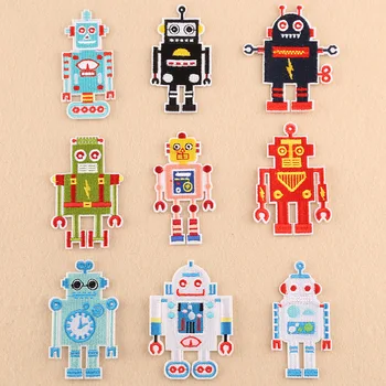 Izšuvumi mazo cute karikatūra robots plāksteris,dzelzi uz badge,dzīvnieku appliques A217132