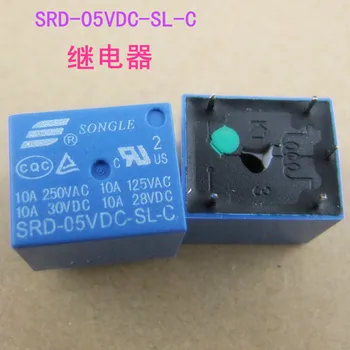 5gab SRD-05VDC-SL-C 5 VDC 10A Strāvas releju PCB Tips T73-5V 5 pēdas SRD-05VDC-SL-C Jauns un oriģināls