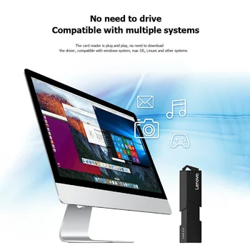 Lenovo D204 Portatīvo 5Gbps USB 3.0 Karšu Lasītājs 2 in 1 SD TF Atmiņas Kartes un Adapteri Datoru, DATORA