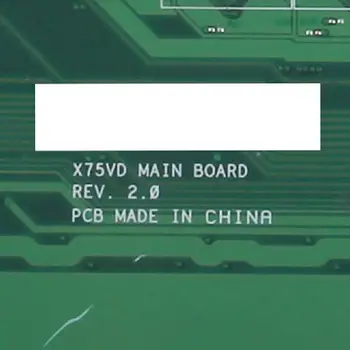 Portatīvo datoru mātesplati Par ASUS X75VD Grāmatiņa Mainboard REV:2.0 SJTNV HM70