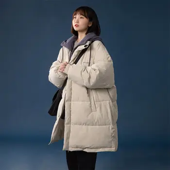 Ir 2021. jaunu Rudens un ziemas sieviešu mētelis ar kapuci ikdienas valkāšanai kvalitātes modes ziemas parka zīmola apģērbi