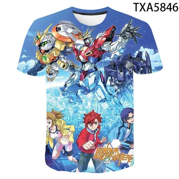 Vasaras Anime Gundam 3D Iespiests T Krekls, Zēns, Meitene Bērniem Atdzist Modes Streetwear Vīriešiem, Sievietēm, Bērniem, Ikdienas Īsām Piedurknēm Kokvilnas Topi