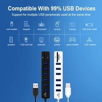 IMice USB 3.0 HUB Multi USB 3.0 HUB Sadalītāja Ostas 3/6 Vairākas USB Hab SD Card Reader High Speed Usb Combo Datoru, Klēpjdatoru