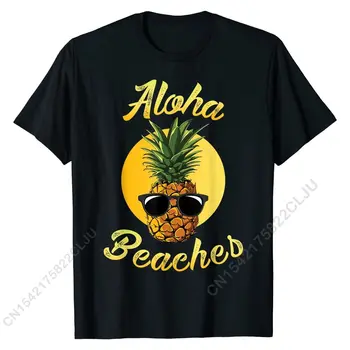 Ananāsu Saulesbrilles T Krekls Aloha Pludmales Havaju Hawaii T-Krekls Smieklīgi Vīriešu T Kreklu, Kokvilnas Topi, T-Veida, Pielāgots