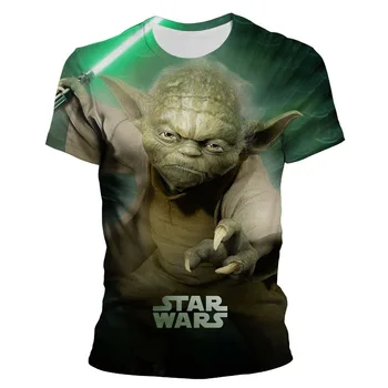 2022. gada Vasarā Jaunais Master Yoda Karikatūra T-krekls 3D Druka Bērnu Īsām piedurknēm Vīriešu T-krekls Lielgabarīta T-krekls Vīriešu Top Tonnu
